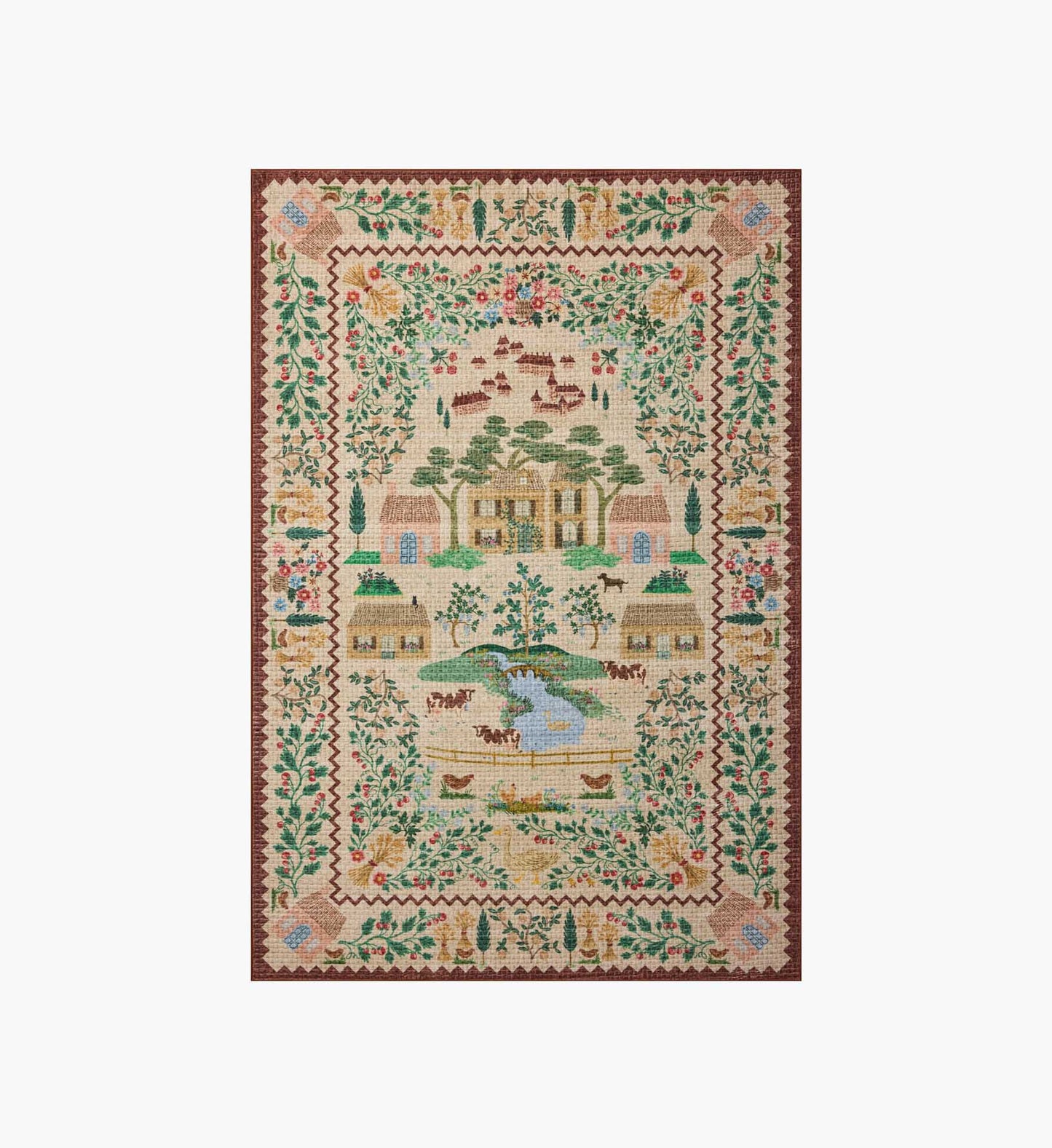 Orchard Country Farm Washable Rug - Ivory