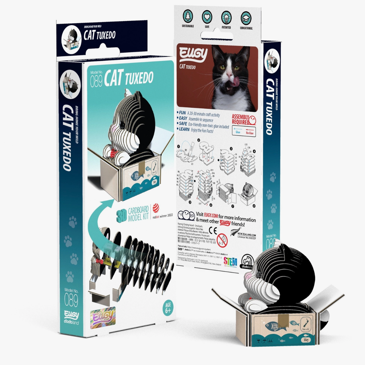 Cat - Tuxedo 3-D model kit