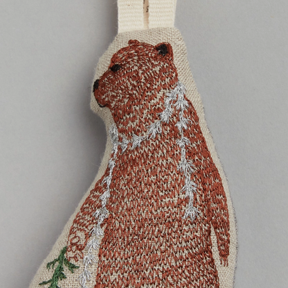 Bear with Tinsel Ornament