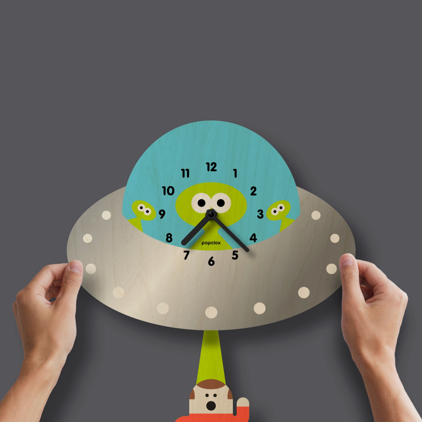 Blue Flying Saucer Pendulum Clock