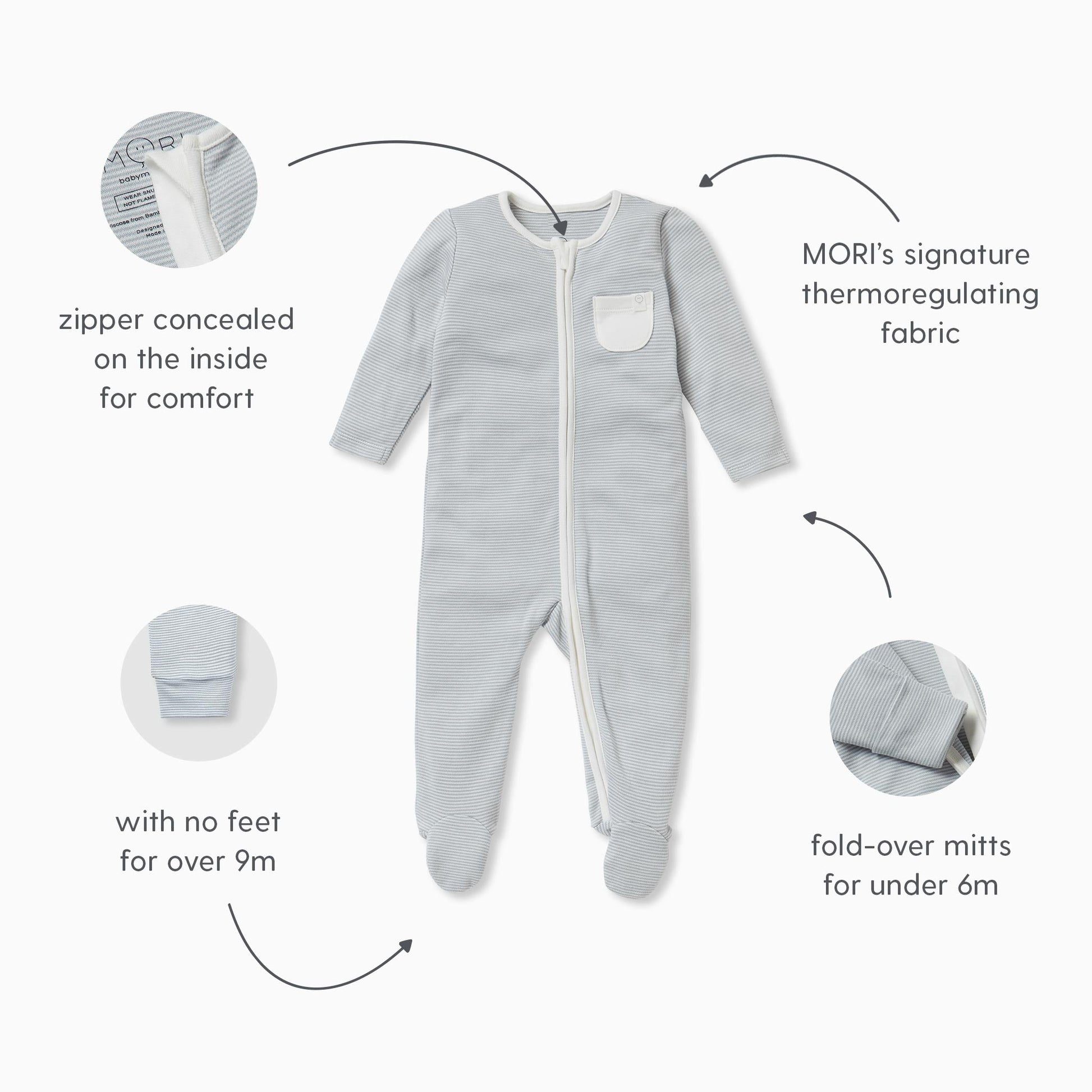 Fox Zip-Up Sleepsuit 4 Pack
