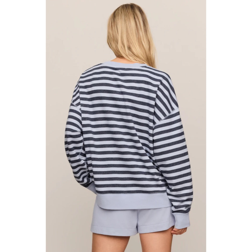 Z SUPPLY - EVERYDAY FRENCH TERRY STRIPED CREW | Eclipse