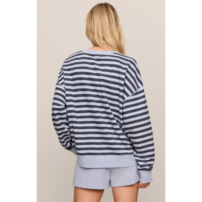 Z SUPPLY - EVERYDAY FRENCH TERRY STRIPED CREW | Eclipse