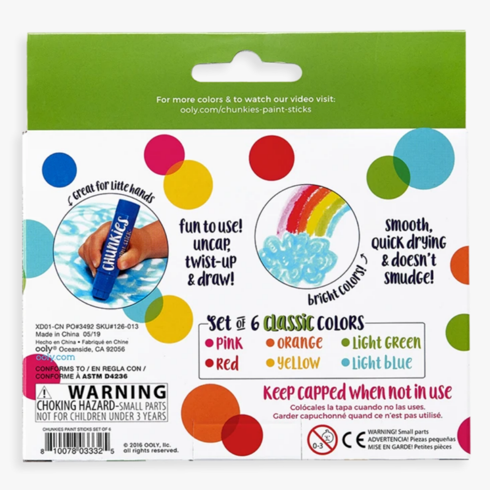 Chunkies Paint Sticks -classic pack -set of 6