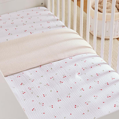 CuddleCo 4pc Cot Bed Bedding Set - Ditsy Cherry