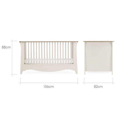 CuddleCo Clara 2 Piece Set 3-Drawer Dresser + Cot Bed  - Cashmere