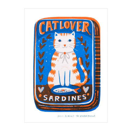 Cat Lover Risograph Art Print