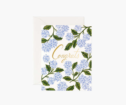 Hydrangea Congrats Card - Single Card