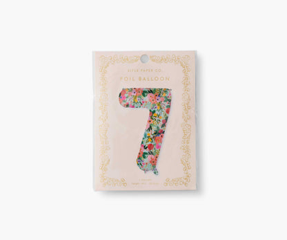 Numbered Foil Balloon - Garden Party