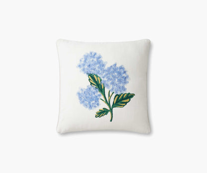 Hydrangea Bouquet Embellished Pillow - Cream