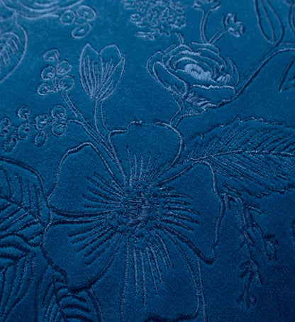 Colette Embroidered Pillow - Blue