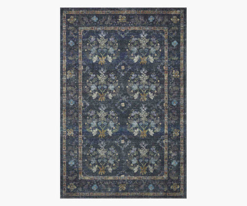 Courtyard Seville Printed Rug - Navy