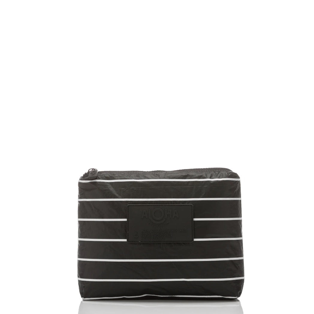 ALOHA COLLECTION - Pinstripe Small Pouch | White on Black