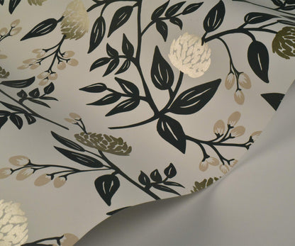 Peonies Wallpaper - White & Black