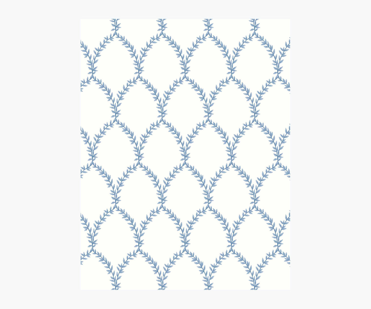 Laurel Wallpaper Sample - Blue & White