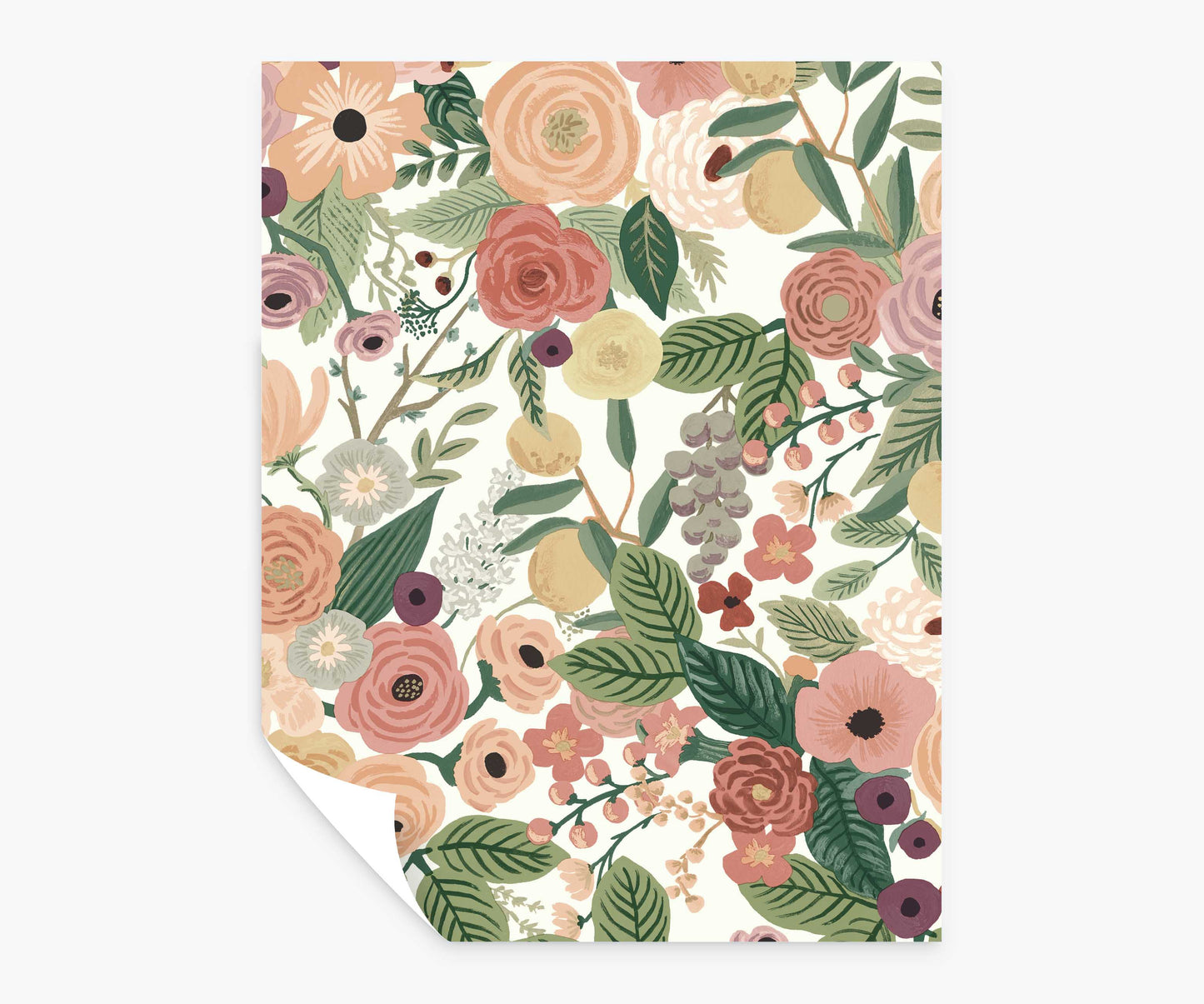 Garden Party Peel & Stick Wallpaper Sample - Burgundy Multi
